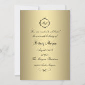 Goud & Zwart Chevron Sweet 16 Verjaardag Uitnodige Kaart (Achterkant)