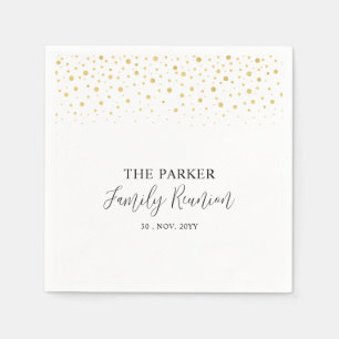 Goud & Zwart Chic Confetti Familie Reünie Feest Servet