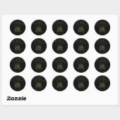 Goud & Zwart Confetti 100e Verjaardagsfeestje Favo Ronde Sticker (Vel)