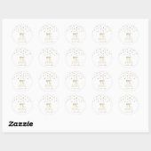 Goud & Zwart Confetti 75e Verjaardag Party Favorie Ronde Sticker (Vel)