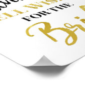 Goud Zwart Confetti Advies voor de Bruid Bord Poster (Hoek)