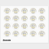Goud Zwart Confetti Afstuderen 2026 Ronde Sticker (Vel)