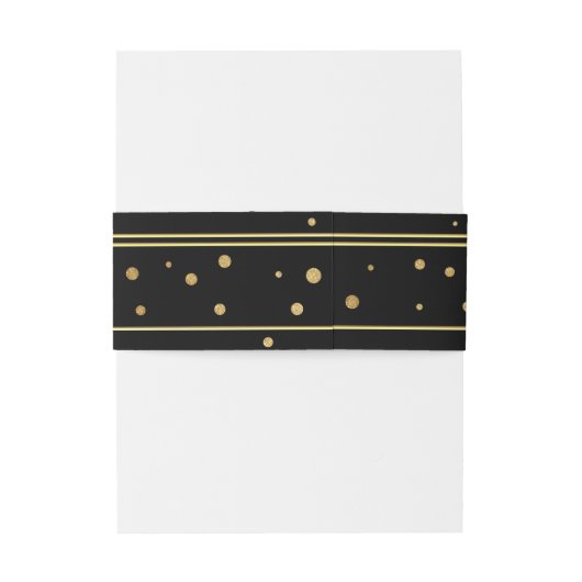 Goud Zwart Confetti bruiloft Uitnodigingen Wikkel (Achterkant Voorbeeld)