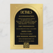 Goud Zwart Confetti Glitter Bruiloft Informatiekaartje (Voorkant)