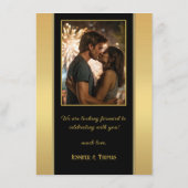 Goud Zwart Confetti Glitter Bruiloft Informatiekaartje (Achterkant)