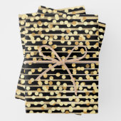 Goud zwart confetti glitter sparkle Hollywood Inpakpapier Vel (In situ)