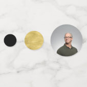 Goud Zwart Confetti Moderne Pensioenfeest Decorati (Achterkanten)