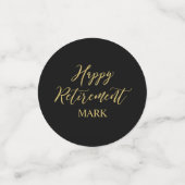 Goud Zwart Confetti Moderne Pensioenfeest Decorati (Kleine voorkant)