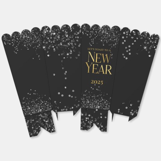 Goud Zwart Confetti Oud en Nieuw Feest Bedankdoosjes (Ongevouwen)