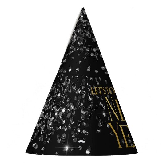 Goud Zwart Confetti Oud en Nieuw Feest Feesthoedjes (Links)