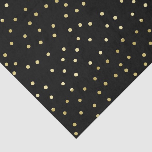 Goud & Zwart Confetti Polkadots Tissue Papier (Detail)