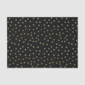 Goud & Zwart Confetti Polkadots Tissue Papier (Voorkant)