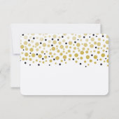 Goud Zwart Confetti Stippen Bruiloft RSVP (Achterkant)