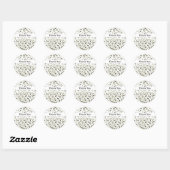 Goud Zwart Confetti Stippen dank u Ronde Sticker (Vel)