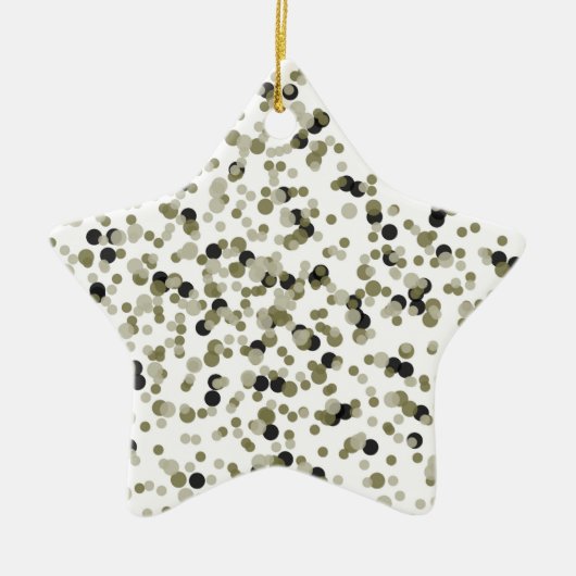 Goud Zwart Confetti Stippen Keramisch Ornament (Voorkant)