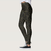 Goud Zwart Confetti Stippen Leggings (Links)