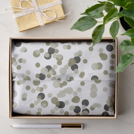Goud Zwart Confetti Stippen Tissuepapier (Geschenk)