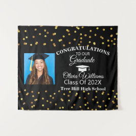 Goud zwart Congrats Afstuderen Fotoklasse van 2021 Wandkleed