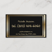 Goud Zwart Custom Professional Visitekaartje (Achterkant)