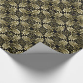  Goud Zwart Damask Art Deco Fan Cadeaupapier (Hoek)