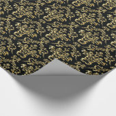 Goud zwart damaspakpapier cadeaupapier (Hoek)
