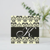 GOUD & ZWART DAMAST MONOGRAM, wit Kaart (Staand voorkant)