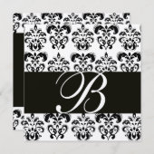 GOUD & ZWART DAMAST MONOGRAM , wit Kaart (Voorkant / Achterkant)