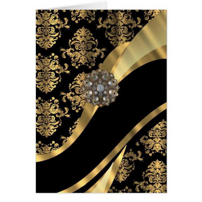 Goud & zwart damast patroon (Voorkant)