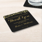 GOUD & ZWART DANK U gepersonaliseerd onderzetter (Schuin)