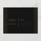Goud Zwart Deco Gatsby Roaring 20's Save the Date Aankondigingskaart (Achterkant)