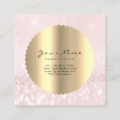 Goud Zwart Diamant Make-up Artiest Lashes Roze Vierkante Visitekaartje (Achterkant)