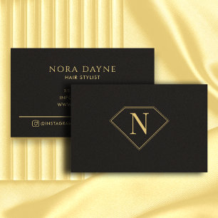 Goud Zwart Diamant Monogram Luxe Minimalistisch Ee Visitekaartje