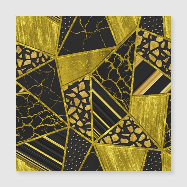 Goud Zwart Driehoek Textuur Illusie (Voorkant)