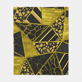 Goud Zwart Driehoek Textuur Illusie Fleece Deken