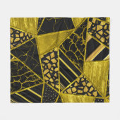 Goud Zwart Driehoek Textuur Illusie Fleece Deken (Voorkant (Horizontaal))