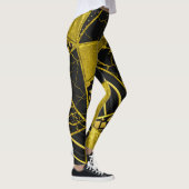 Goud Zwart Driehoek Textuur Illusie Leggings (Rechts)