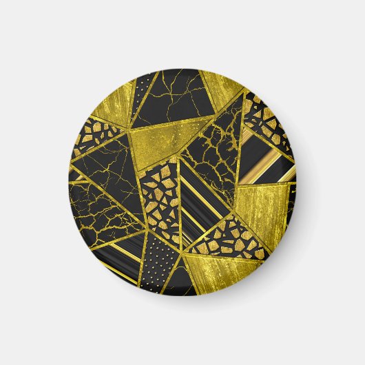 Goud Zwart Driehoek Textuur Illusie Magneet (Voorkant)