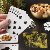 Goud Zwart Driehoek Textuur Illusie Pokerkaarten (Insitu)