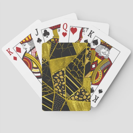 Goud Zwart Driehoek Textuur Illusie Pokerkaarten (Achterkant)