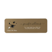 Goud Zwart Dubbele Afstudeer Retouradres Etiket (Voorkant)