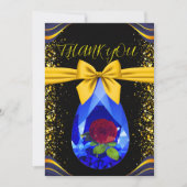 Goud & Zwart Edelsteen Diamant Bruiloft Jubileum Bedankkaart (Voorkant)