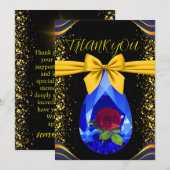 Goud & Zwart Edelsteen Diamant Bruiloft Jubileum Bedankkaart (Voorkant / Achterkant)