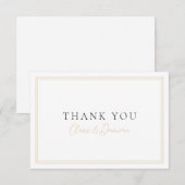 Goud Zwart Eenvoudige Elegantie Romantisch Script Bedankkaart (Voorkant / Achterkant)