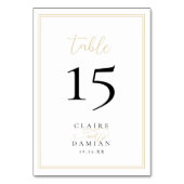 Goud Zwart Eenvoudige Elegantie Romantisch Script  Kaart (Achterkant)