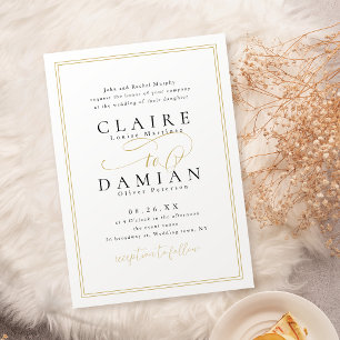 Goud Zwart Eenvoudige Elegantie Romantisch Script Kaart