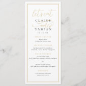 Goud Zwart Eenvoudige Elegantie Romantisch Script Menu (Voorkant)