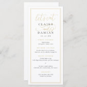 Goud Zwart Eenvoudige Elegantie Romantisch Script  Menu (Voorkant / Achterkant)