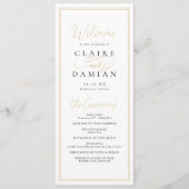 Goud Zwart eenvoudige elegantie romantisch script Programmakaart (Voorkant)