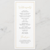 Goud Zwart eenvoudige elegantie romantisch script Programmakaart (Achterkant)