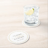 Goud Zwart Eenvoudige Elegantie Romantisch Script  Ronde Kartonnen Onderzetter (Insitu)